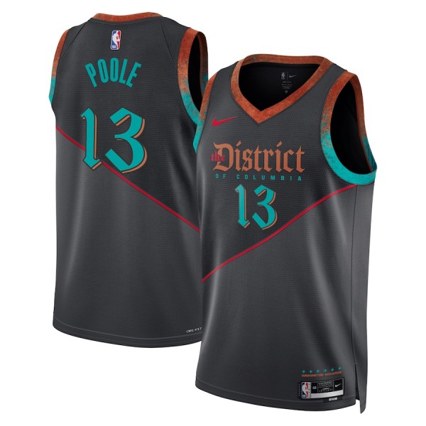 Washington Wizards Trikot Poole Jordan Nike 2023-24 City Edition Schwarz Swingman - Herren